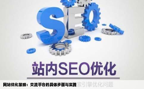 交流之网站优化应该做什么有哪些具体步骤